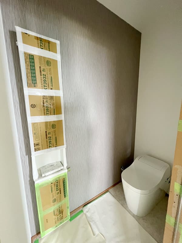 富士市株式会社一輝（いちき）建築工事・新築工事O様邸の建築中・トイレルーム